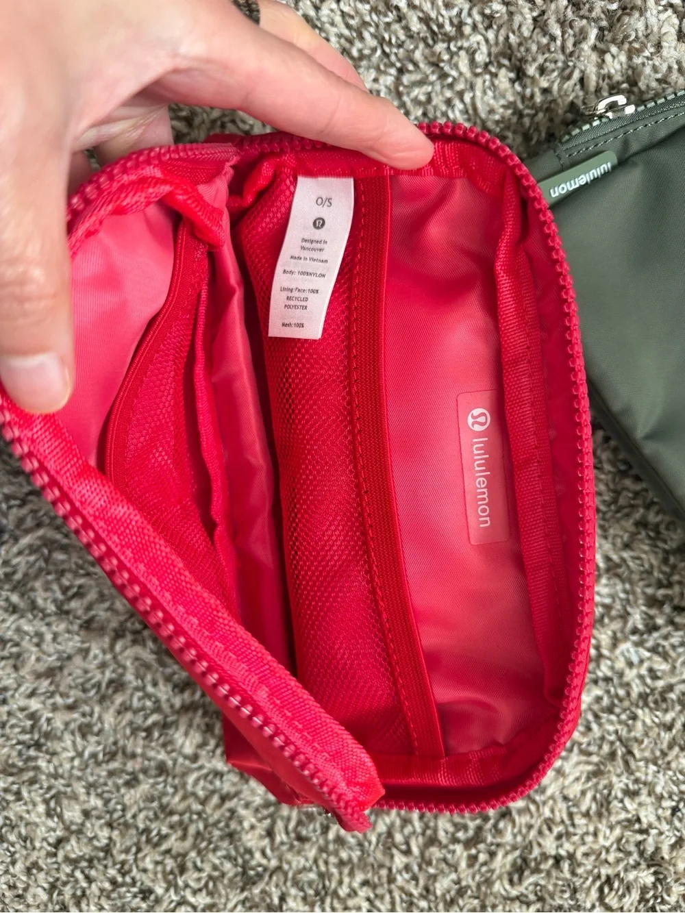 lululemon athletica Red and Olive Belt Bags